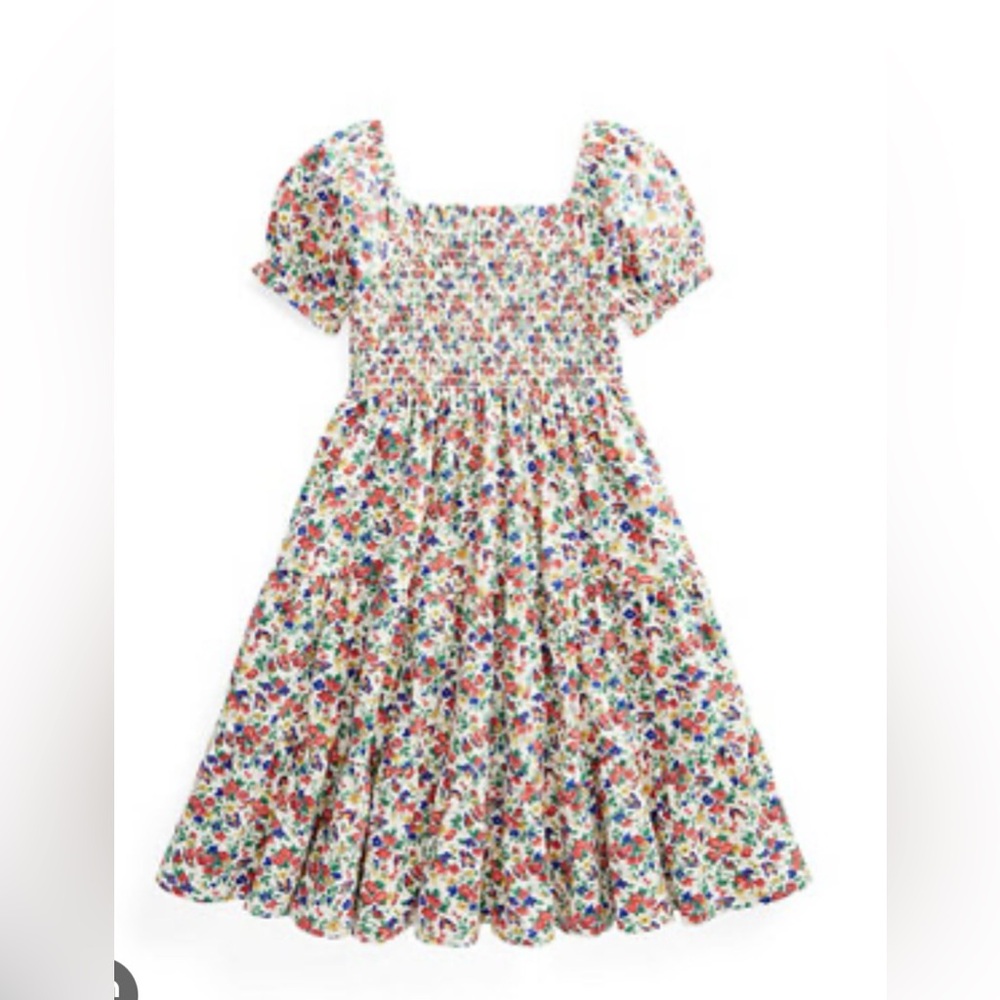 Polo by Ralph Lauren Ditsy Floral Smocked Mini Dress | Multicolor | Size Medium